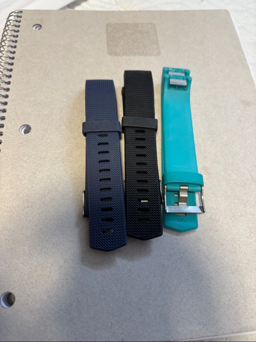 Replacement Silicone‎ Wristbands for Fitness Trackers - Black, Navy, Teal